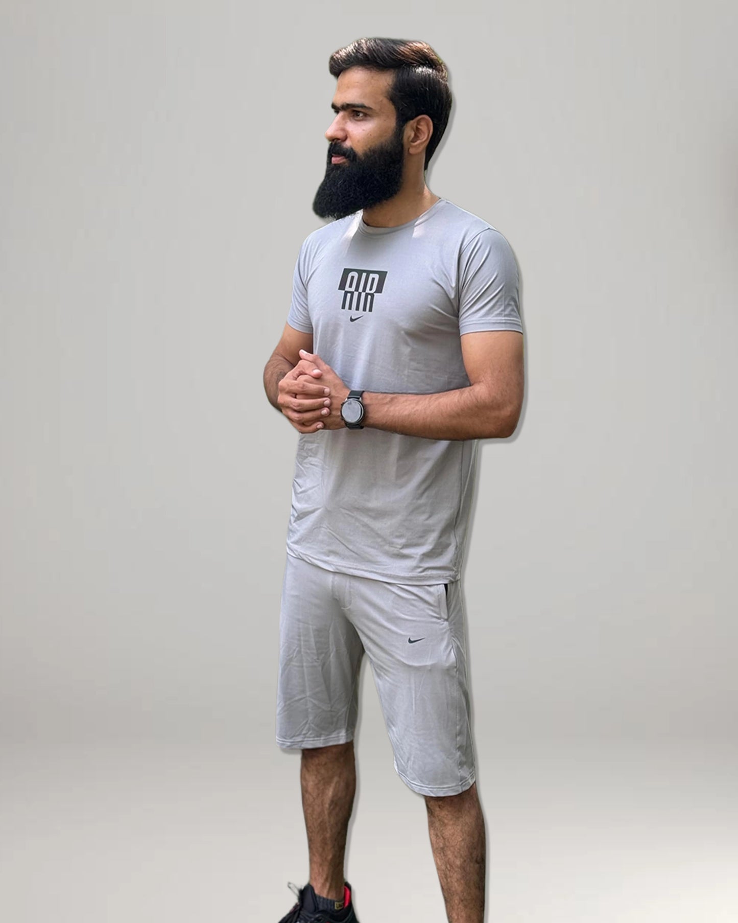 NKE Dri-Fit Twinset T-Shirt & Short - Grey