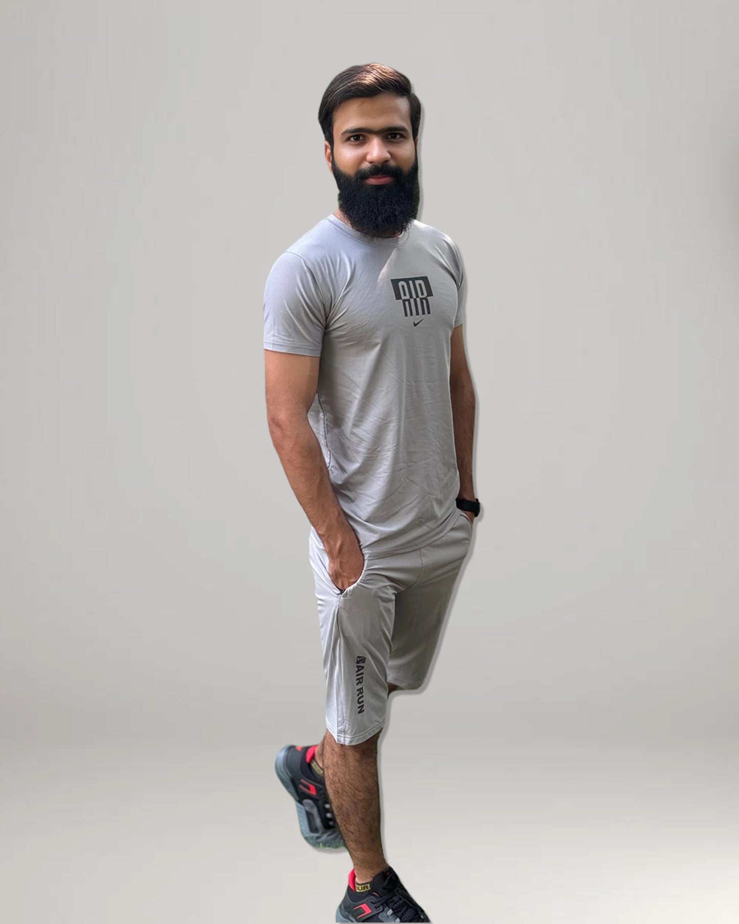 NKE Dri-Fit Twinset T-Shirt & Short - Grey
