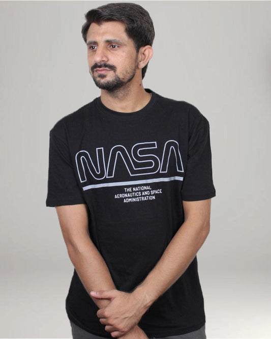 Nasa Printed T-Shirt  - Black