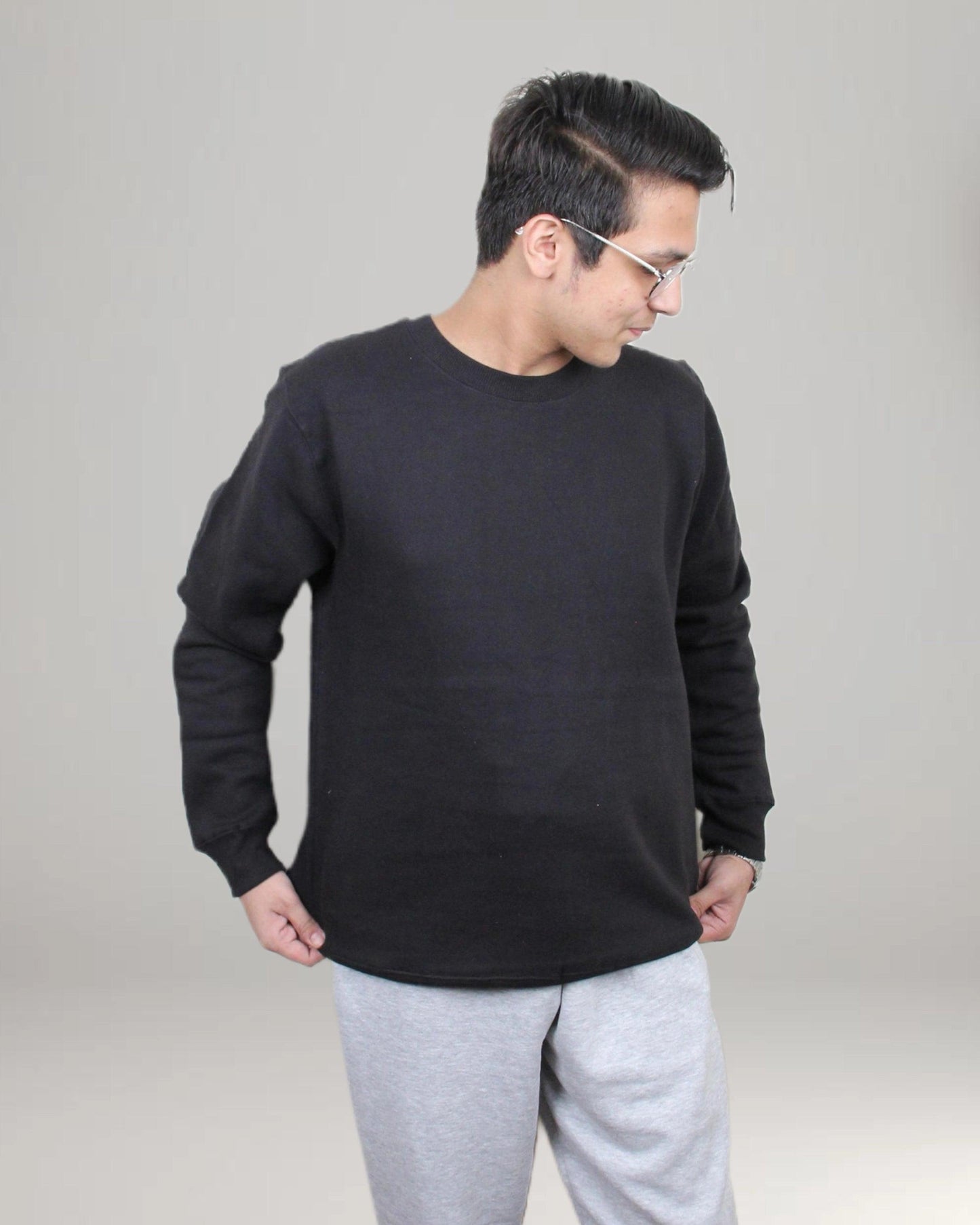 Men's Basic Sweatshirt -  Black