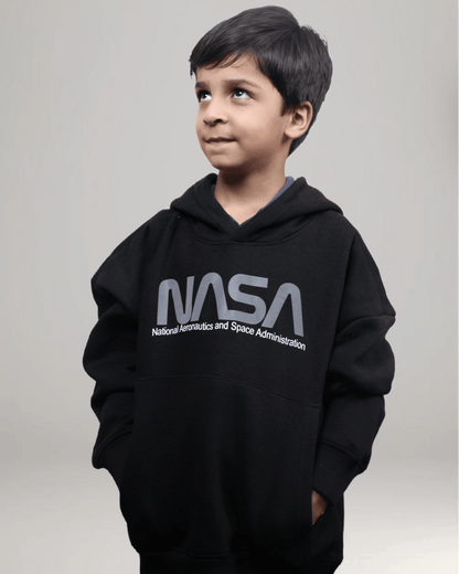 Nasa Printed Hoodie - Black