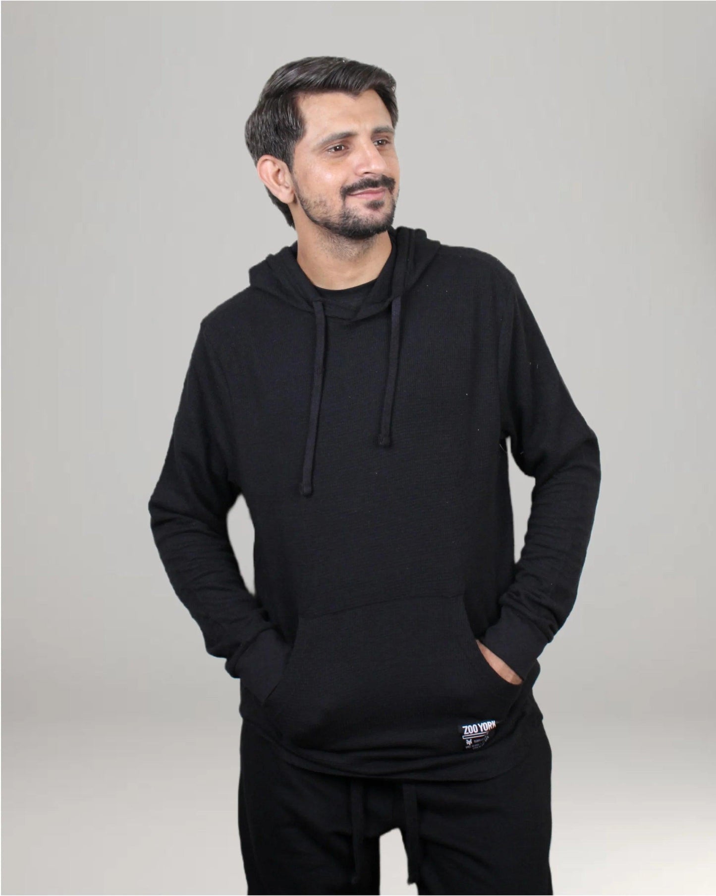 Light Weight Pullover Hoodie - Black