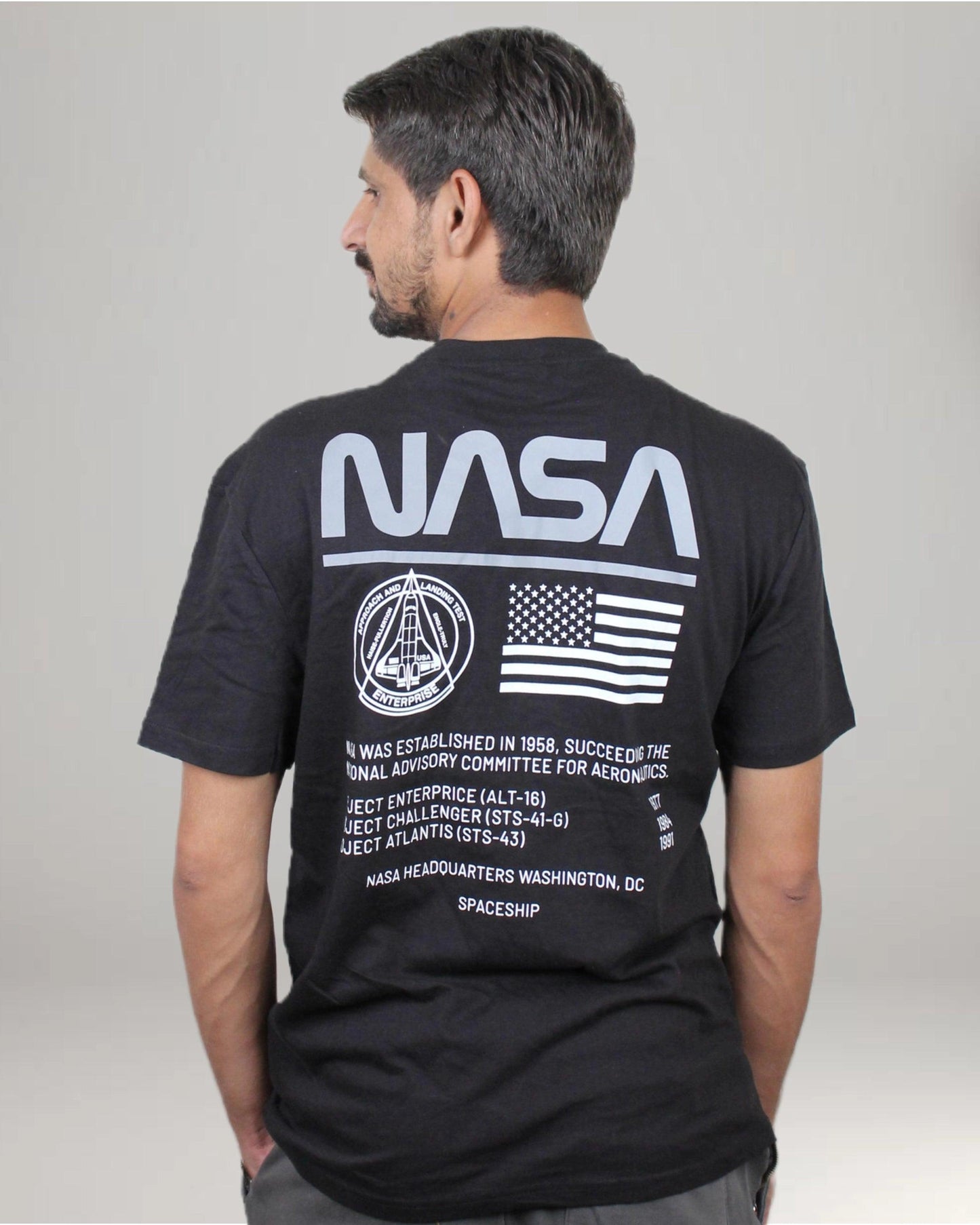 Nasa Printed T-Shirt  - Black