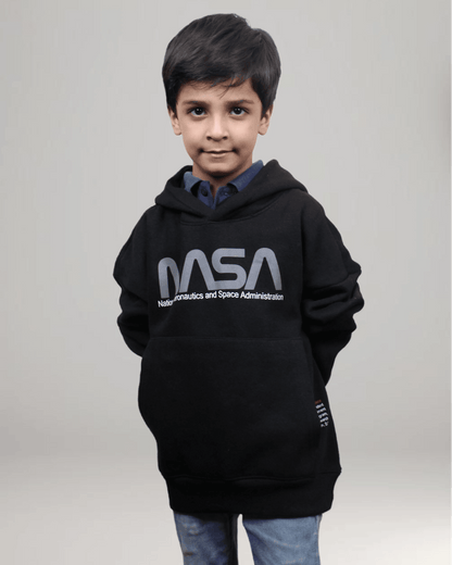 Nasa Printed Hoodie - Black