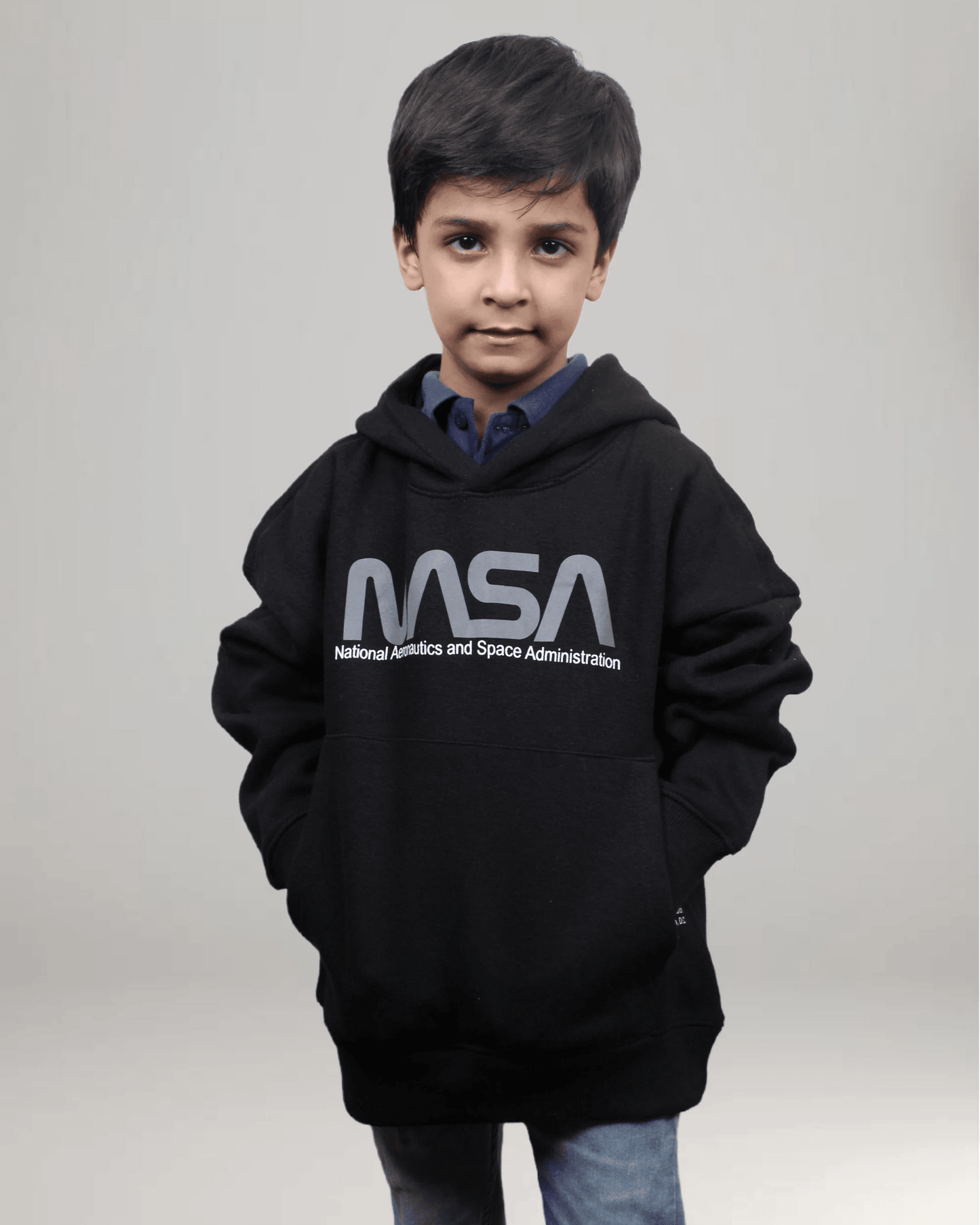 Nasa Printed Hoodie - Black