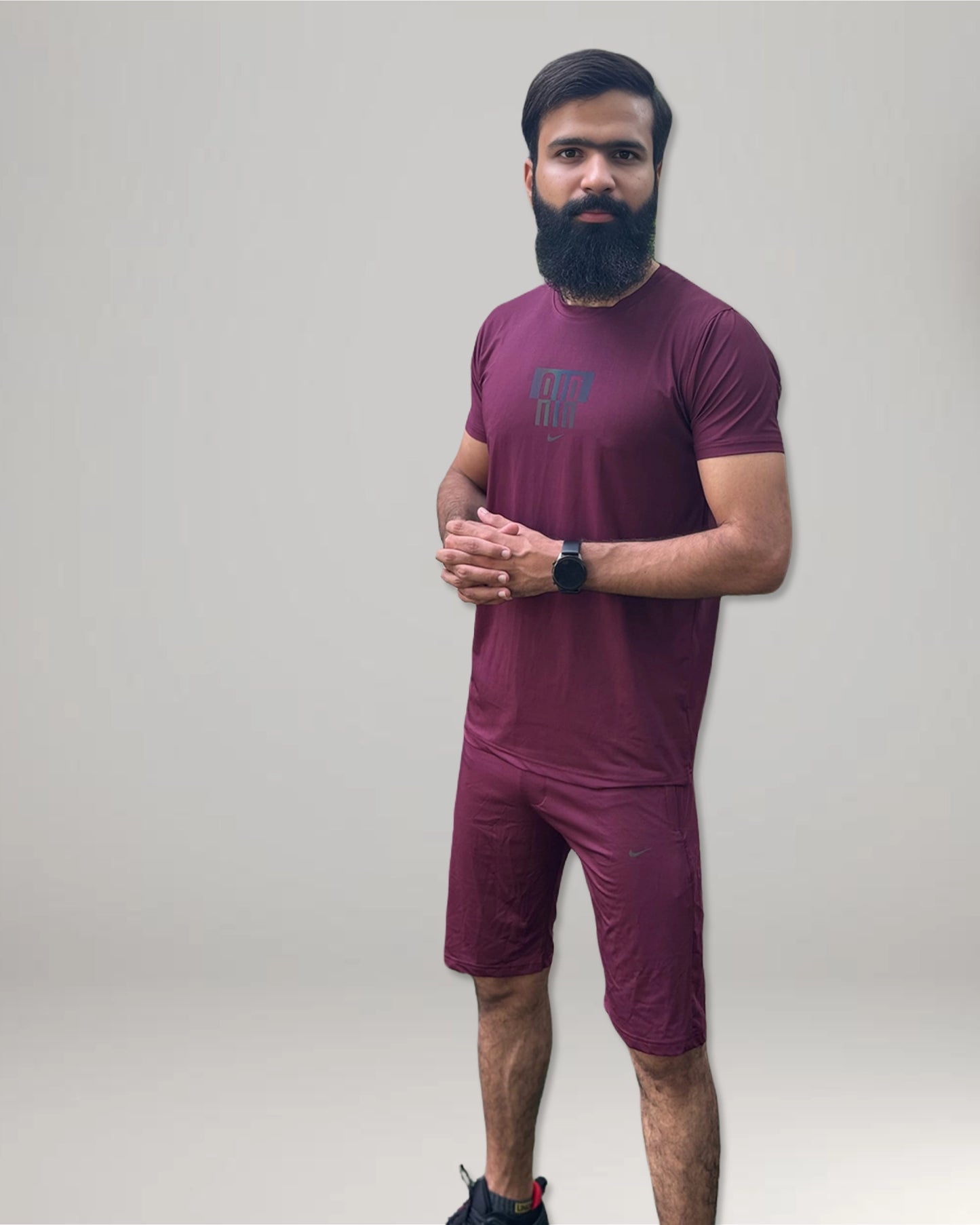 NKE Dri-Fit Twinset T-Shirt & Short -  Maroon