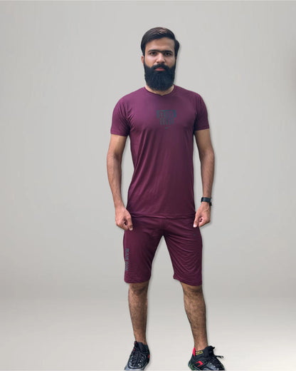 NKE Dri-Fit Twinset T-Shirt & Short -  Maroon