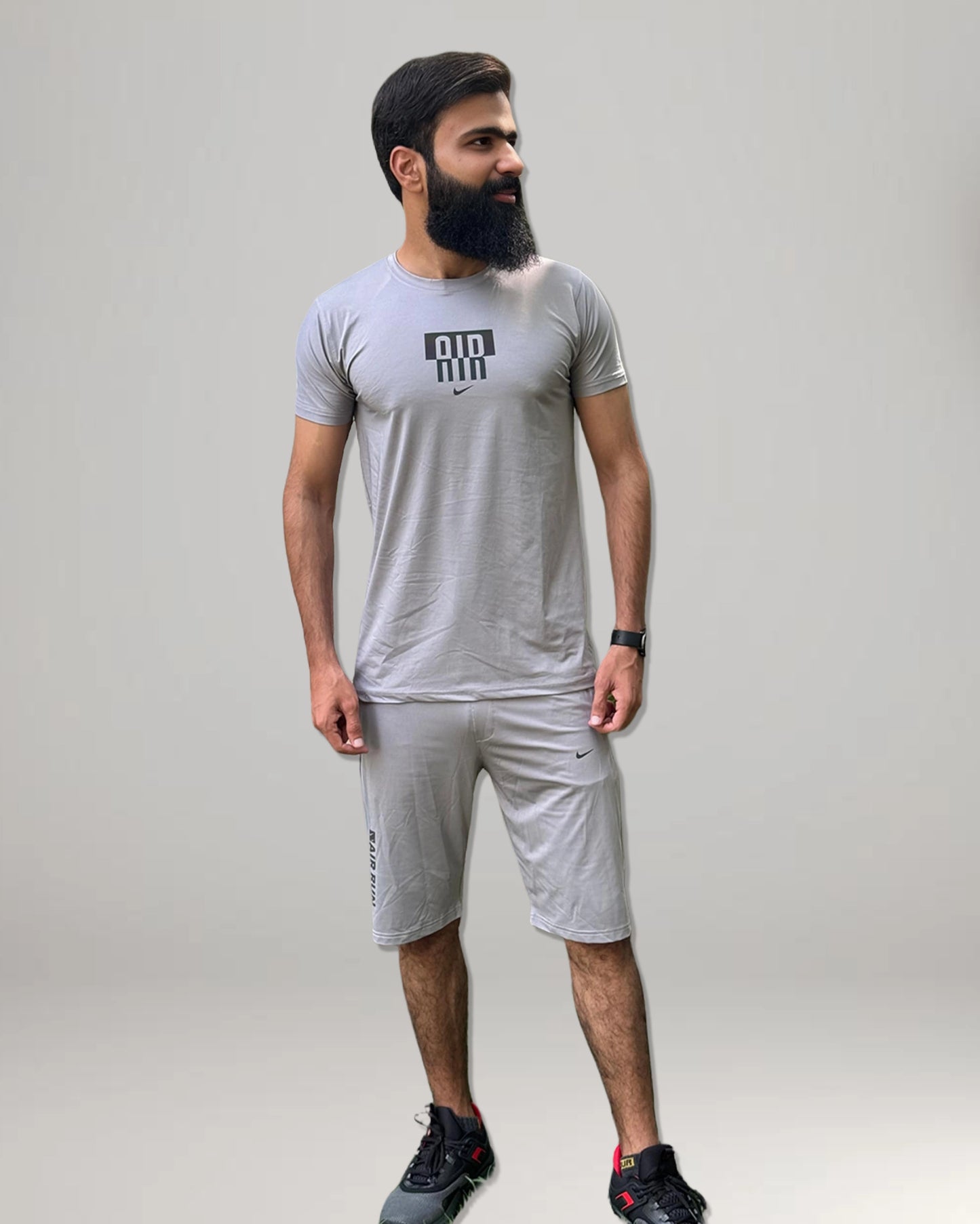 NKE Dri-Fit Twinset T-Shirt & Short -  Grey