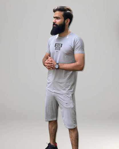 NKE Dri-Fit Twinset T-Shirt & Short -  Grey